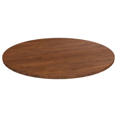 Tafelblad rond Ø70x1,5 cm bewerkt massief eikenhout donkerbruin