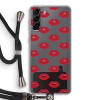 Lips: Samsung Galaxy S21 Plus Transparant Hoesje met koord