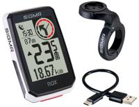 Sigma Rox 2.0 gps zw/wit overclamp stuurhouder + usb-c oplaadkabel