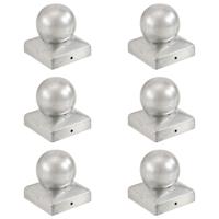 VidaXL Paalkappen 6 st bol 71x71 mm gegalvaniseerd metaal