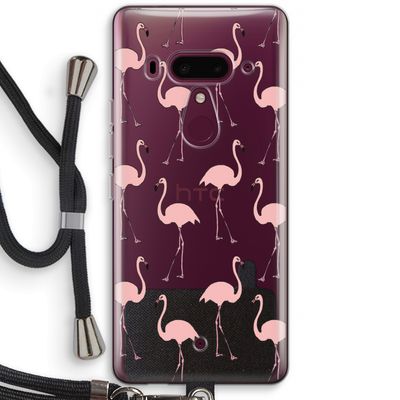 Anything Flamingoes: HTC U12+ Transparant Hoesje met koord