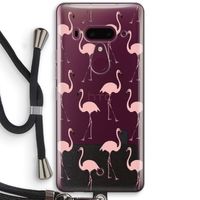Anything Flamingoes: HTC U12+ Transparant Hoesje met koord