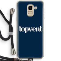 Topvent Navy: Samsung Galaxy J6 (2018) Transparant Hoesje met koord
