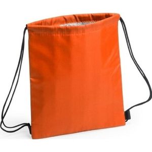 Oranje koeltas rugzak/gymtas 27 x 33 cm met drawstring/rijgkoord   -