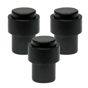 Benson Deurstopper - 3x - zwart - met schroef montage - H4 x D3 cm - deurbuffer