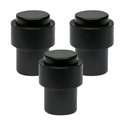 Benson Deurstopper - 3x - zwart - met schroef montage - H4 x D3 cm - deurbuffer