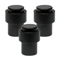 Benson Deurstopper - 3x - zwart - met schroef montage - H4 x D3 cm - deurbuffer Benson Deurstopper - 3x - zwart - met schroef montage - H4 x D3 cm - deurbuffer