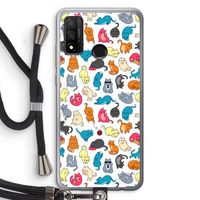 Kleurrijke katten: Huawei P Smart (2020) Transparant Hoesje met koord