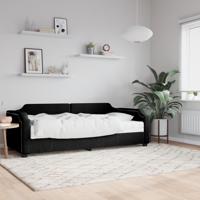 Slaapbank met matras 90x190 cm stof zwart
