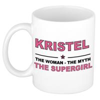Kristel cadeau mok - Woman Myth Supergirl - naam koffiemok - 300 ml - collega - moederdag