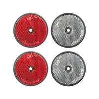 ProPlus Reflector Set - 4 stuks - 2x rood - 2x wit - schroefbevestiging - 60 mm - rond - thumbnail