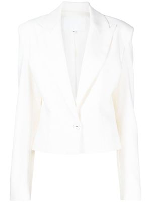 Costarellos blazer crop à simple boutonnage - Blanc