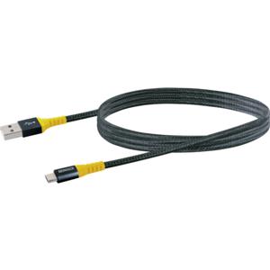 Schwaiger USB-kabel USB 2.0 USB-A stekker, USB-micro-B stekker 1.20 m Zwart, Geel Scheurbestendig WKUM10511
