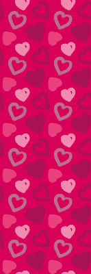 Fuchsia harten roze behang