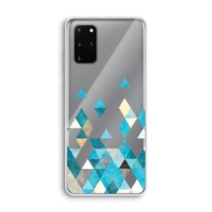 Gekleurde driehoekjes blauw: Samsung Galaxy S20 Plus Transparant Hoesje