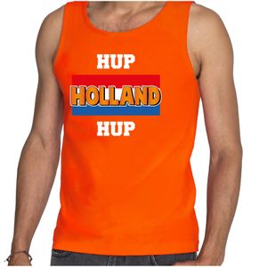Tanktop hup Holland hup Holland / Nederland supporter EK/ WK oranje voor heren