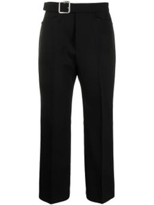 Jil Sander pantalon court à taille ceinturée - Noir