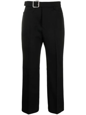 Jil Sander pantalon court à taille ceinturée - Noir