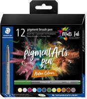 Staedtler Pigment Arts Brush Pen Nature Colors viltstift Meerkleurig 12 stuk(s) - thumbnail
