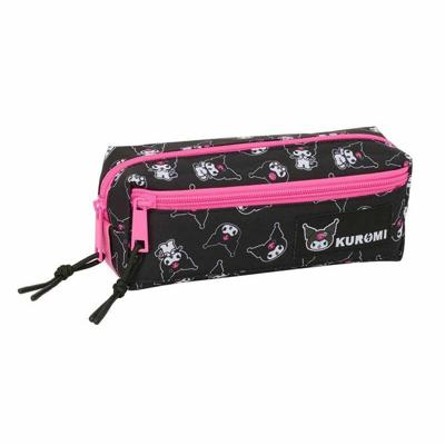 Pennenetui met 3 vakken Kuromi Zwart Fuchsia 22 x 8,5 x 6 cm