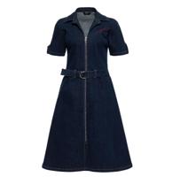 Queen Kerosin Retro Denim Dress With Belt-XS