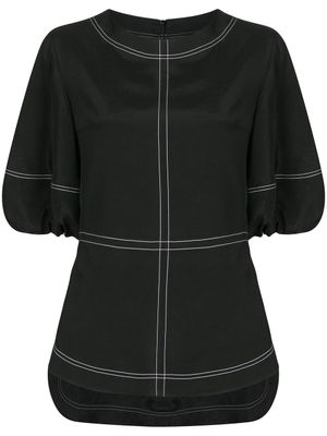 Goen.J blouse à manches bouffantes - Noir