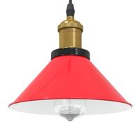 Hanglamp in hoogte verstelbaar E27 22 cm metaal glanzend rood