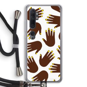 Hands dark: Xiaomi Mi Note 10 Transparant Hoesje met koord
