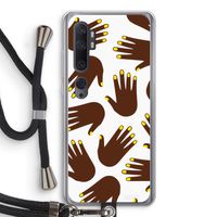 Hands dark: Xiaomi Mi Note 10 Transparant Hoesje met koord