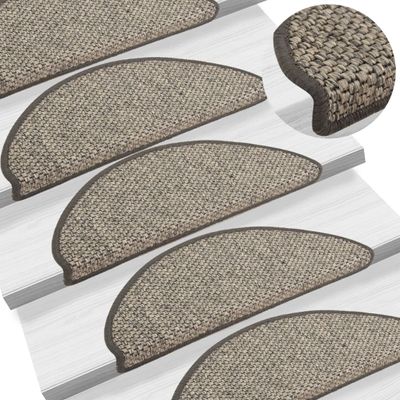 VidaXL Trapmatten zelfklevend 15 st sisal-look 65x21x4cm zilverkleurig
