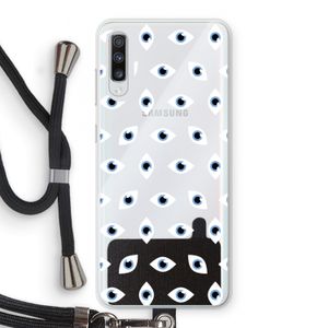 Eyes pattern: Samsung Galaxy A70 Transparant Hoesje met koord