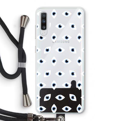 Eyes pattern: Samsung Galaxy A70 Transparant Hoesje met koord