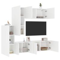 5-delige Tv-meubelset bewerkt hout wit 5-delige Tv-meubelset bewerkt hout wit