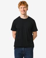 HEMA Heren T-shirt Regular Fit O-hals Extra Lang - 2 Stuks Zwart (zwart)