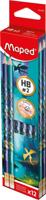 Grafietpotlood maped dragon hb met gum 12 stuks