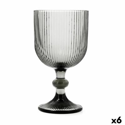 Wijnglas Bidasoa Fosil Grijs Glas 370 ml (6 Stuks)