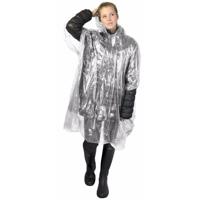Wegwerp regenponcho - Voordeelset van 6x stuks - transparant - voor volwassenen - met capuchon - bud