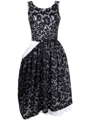 Comme Des Garçons robe sans manches à fleurs en dentelle - Noir