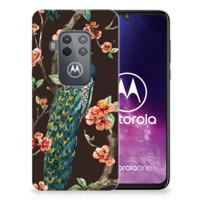 Motorola One Zoom | TPU Hoesje | Pauw met Bloemen