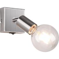 LED Wandspot Vierkant E27 - Mat Nikkel Aluminium
