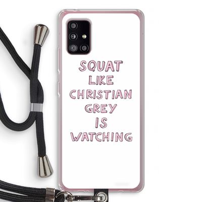 Christian Grey: Samsung Galaxy A51 5G Transparant Hoesje met koord