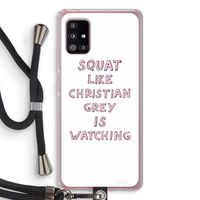 Christian Grey: Samsung Galaxy A51 5G Transparant Hoesje met koord