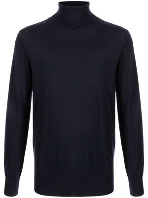 N.Peal pull en maille fine à col roulé - Bleu