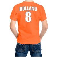 Oranje t-shirt met rugnummer 8 - Holland / Nederland fan shirt voor kinderen