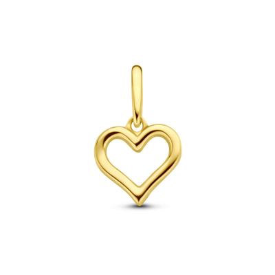 14k Geelgouden Hanger in Hartvorm - Een Tijdloos Symbool van Liefde