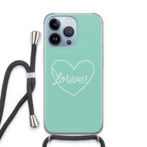 Forever heart pastel: iPhone 13 Pro Transparant Hoesje met koord