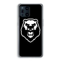 Angry Bear (black): Oppo Find X3 Pro Transparant Hoesje