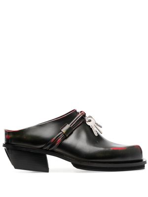 JORDANLUCA mocassins en cuir à effet taches de peinture - Noir