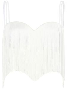 Proenza Schouler brassière à détail de franges - Blanc