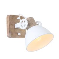 Steinhauer Retro wandlampGearwood wit met houtbruin - 7968W